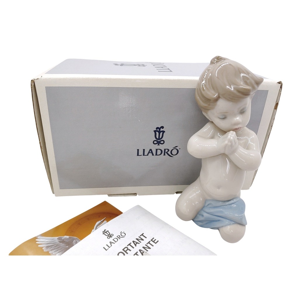 Lladro A Child's Prayer Boy 6496 Vintage Porcelain Figurine-Box-Niño Orando
